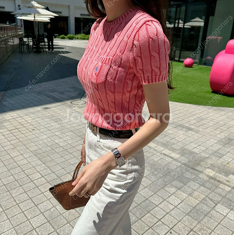 폴로 랄프로렌 케이블 포켓 숏슬리브 스웨터 반팔니트--2