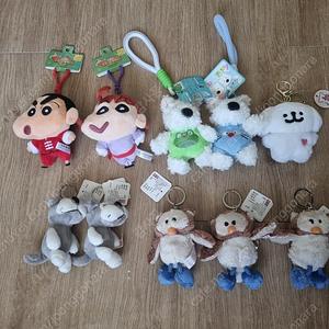 인형 키링 모음 (짱구/곰돌이/강아지/부엉이) 일괄