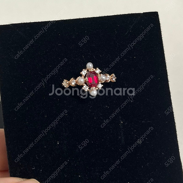 천연 루비 주문제작 실버 로즈골드 원석 반지 14호--0