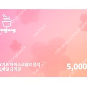 요아정 1만원, 5천원권(잔액관리형) 요거트아이스크림의정석