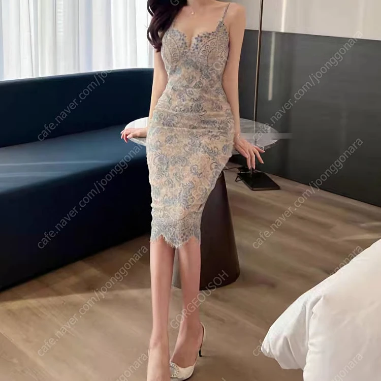 (새상품) 바비클로젯 르미룸 티나니 코코엠 레이스 원피스 S 블루 블랙 화이트 이미지