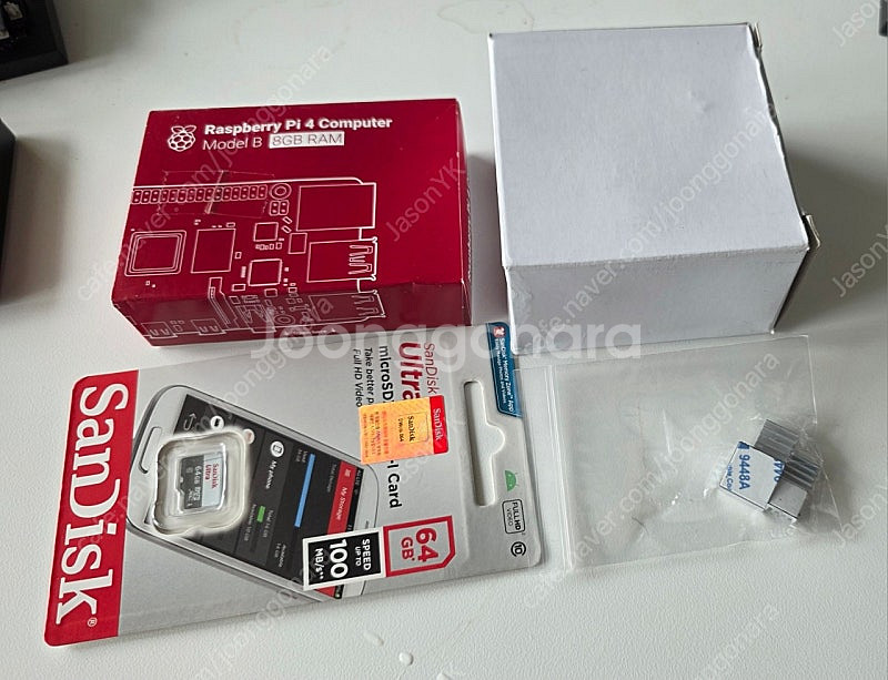 라즈베리파이 4 B 8gb(SD,어뎁터,방열판 포함)--0
