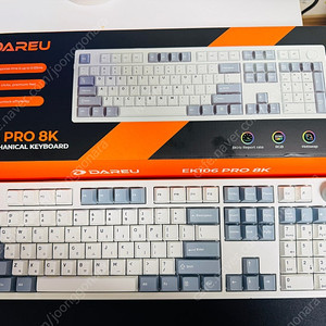 다얼유 EK106PRO 8K 유선 기계식 게이밍 키보드 화이트, 클라우드축