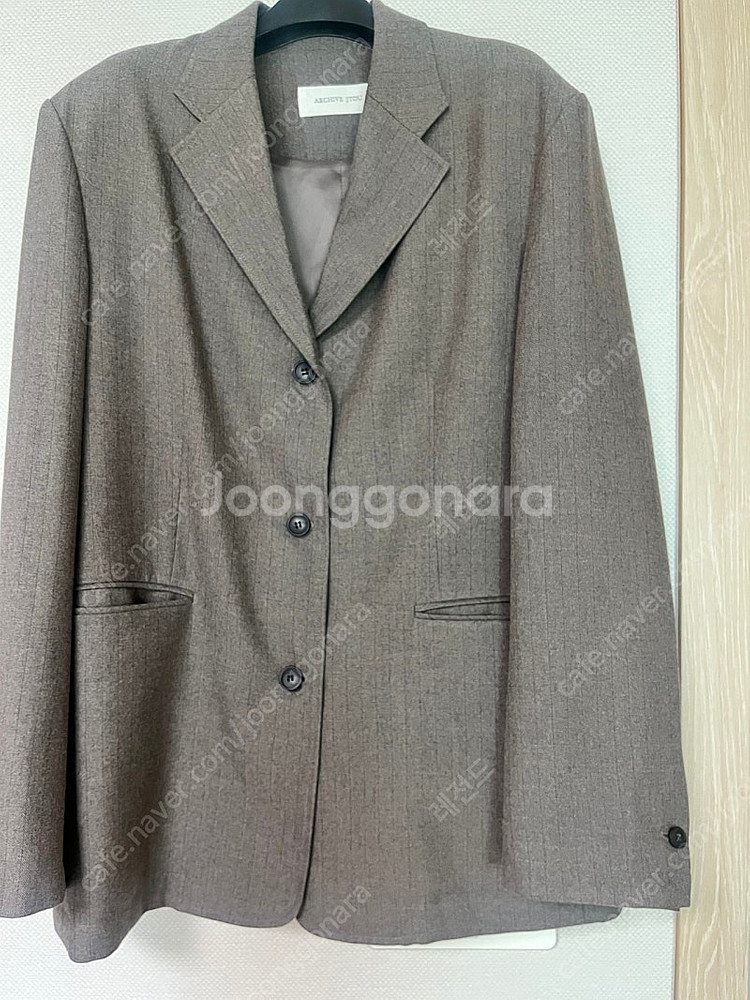 아카이브제이투유 브라운 핀 스트라이프 블레이저--7