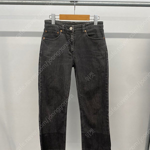 여성용 시스템 system 밑단 투톤 컷팅 진 흑청바지 그레이데님