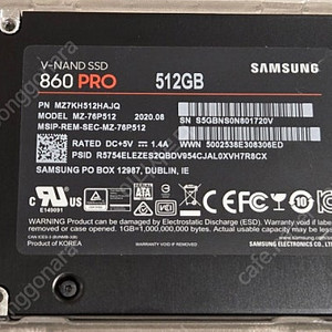 삼성 SSD - 860 PRO 512GB 새상품급