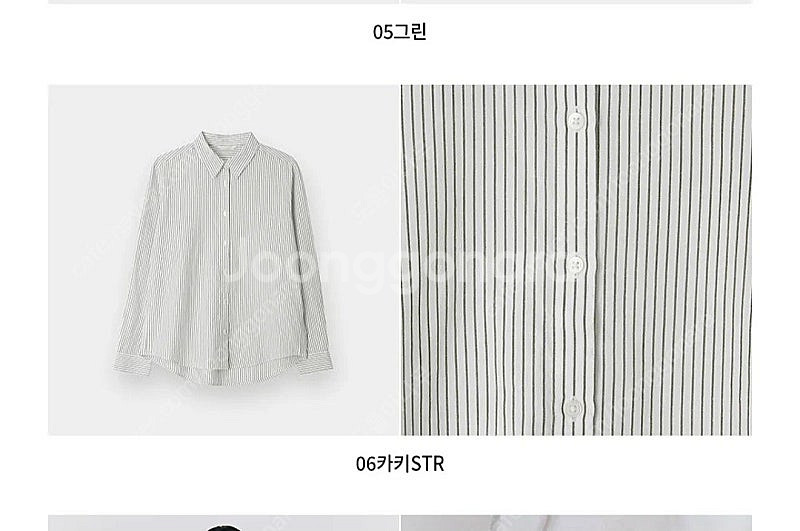 지오다노 여성 코튼린넨셔츠 s 345510 카키str--4