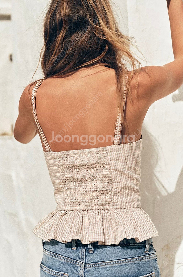 zara 자라 프릴 체크 탑 55900-29900 택있...--3