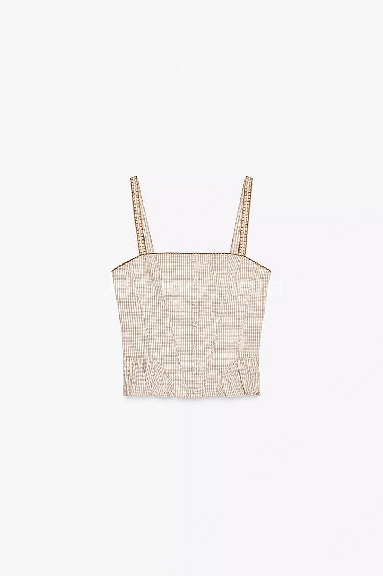 zara 자라 프릴 체크 탑 55900-29900 택있...--4