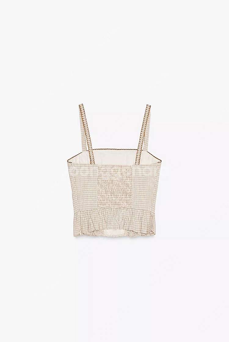 zara 자라 프릴 체크 탑 55900-29900 택있...--5