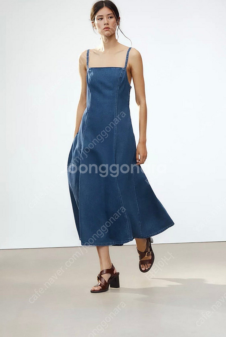 zara 자라 데님 미디 원피스 택있는 미착용 새상품--0