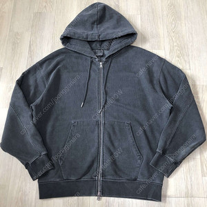 [19,000] (L) 소버먼트 SOVERMENT 980g 피그먼트 후드 집업 차콜 헤비웨이트