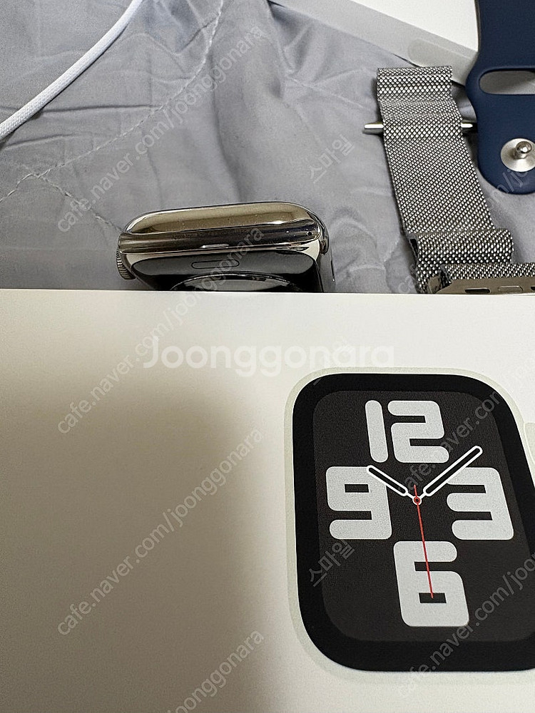 애플워치9 45mm 스테인리스 실버 애케플--3