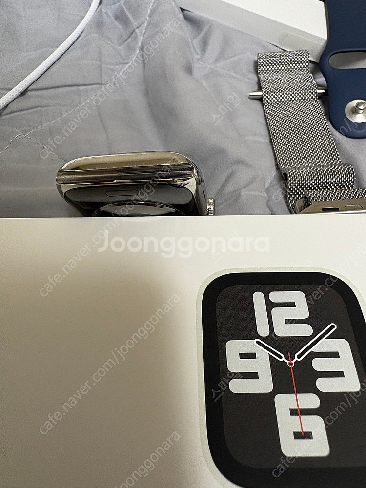 애플워치9 45mm 스테인리스 실버 애케플--5