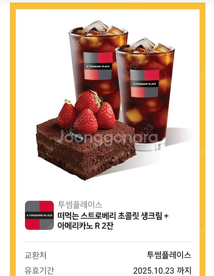 [원가16600]투썸플레이스 떠먹는 스초생 + 아메리카...--0