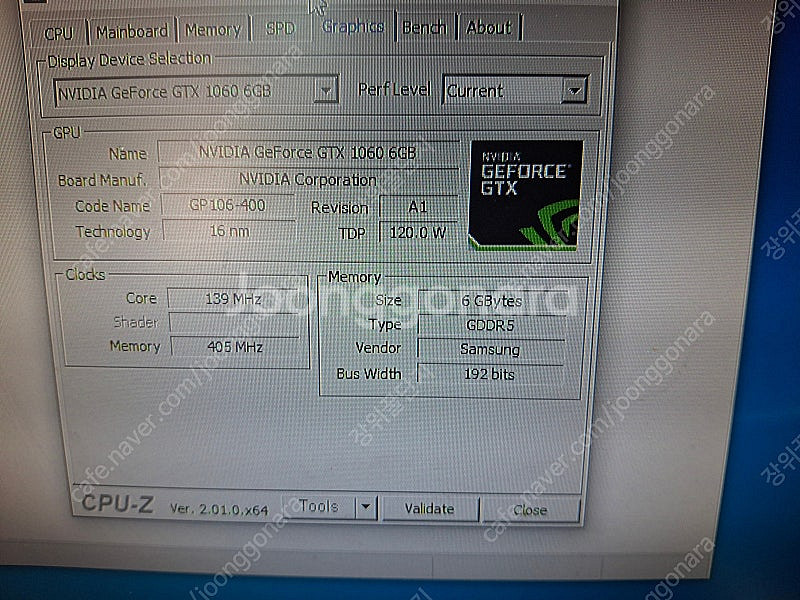 중고 그래픽 카드 이엠텍 gtx1060 6g - 8만원--1
