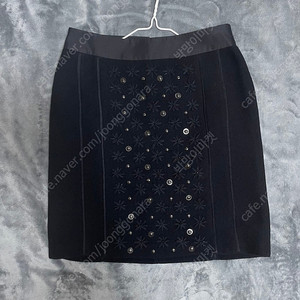 한섬 마인 블랙 비즈 자수 스커트 정품