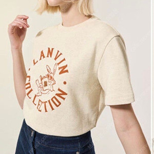 랑방 토끼티셔츠( 엠블럼 비딩 프린팅 티셔츠)
