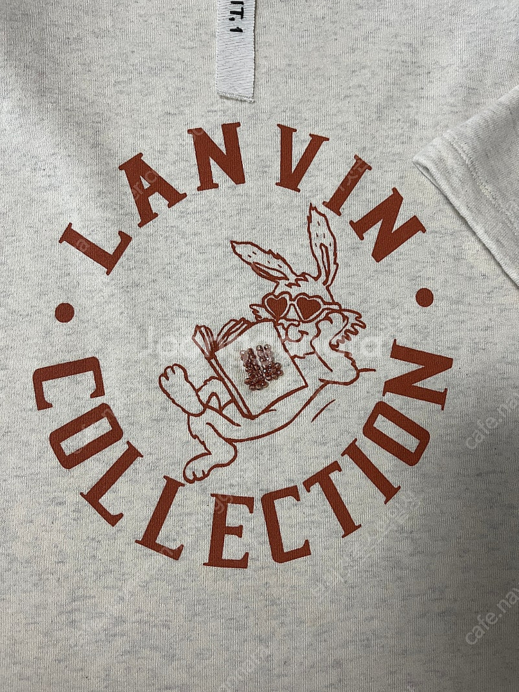 랑방 토끼티셔츠( 엠블럼 비딩 프린팅 티셔츠)--4