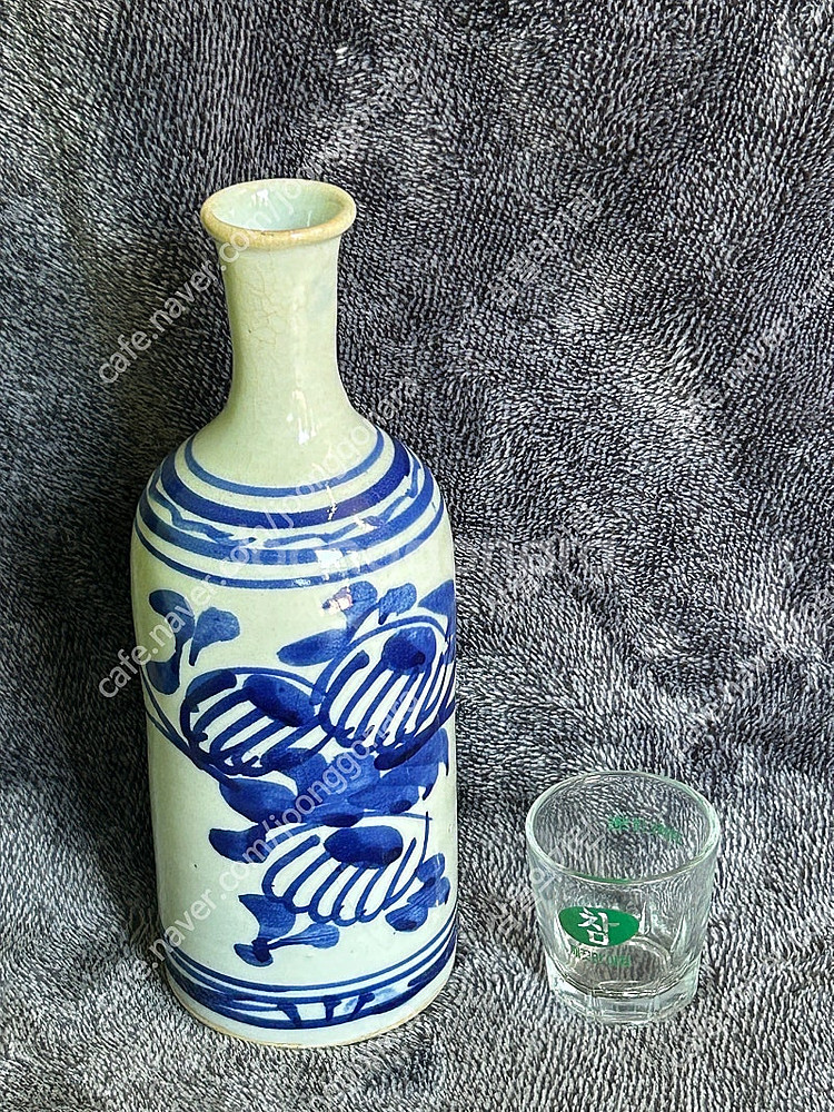 빈티지 일본 청화 주병 술병 꽃병 화병 도자기 장식품--0