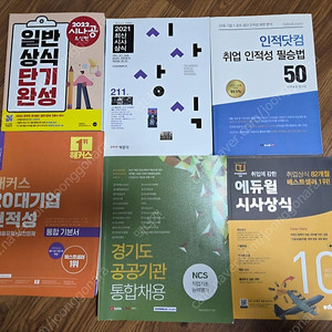 인적성 시험 공부 책 사진에 보이는거 전부다