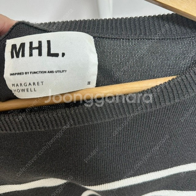 MHL 마가렛호웰 스트라이프 단가라니트--1