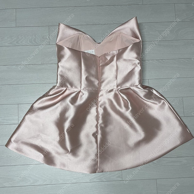 미니 실크 웨딩드레스(셀프웨딩, 촬영드레스, 유색드레스, 리본드레스, 핑크드레스) 이미지