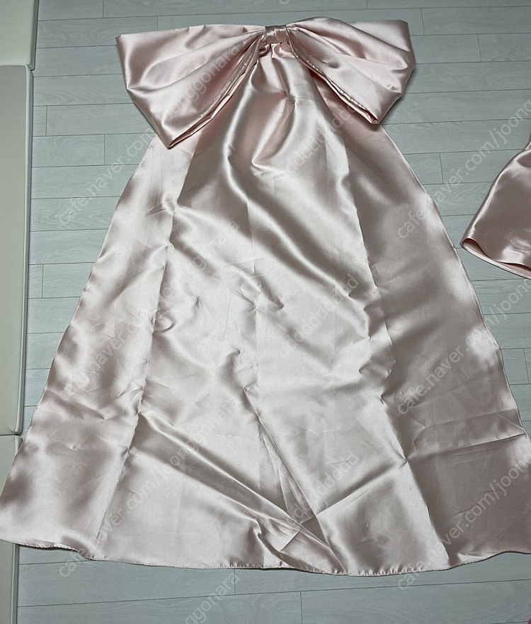 미니 실크 웨딩드레스(셀프웨딩, 촬영드레스, 유색드레스, 리본드레스, 핑크드레스) 이미지