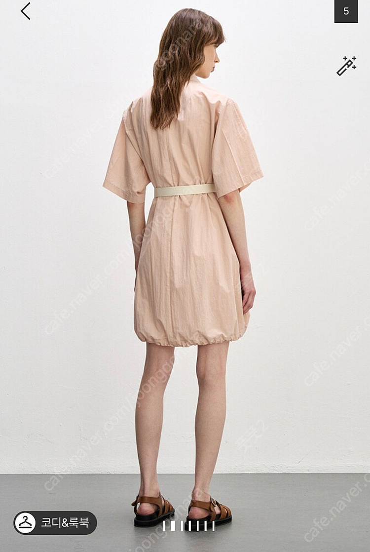 한섬 시스템 크링클 벨티드 칼라 집업 드레스 이미지