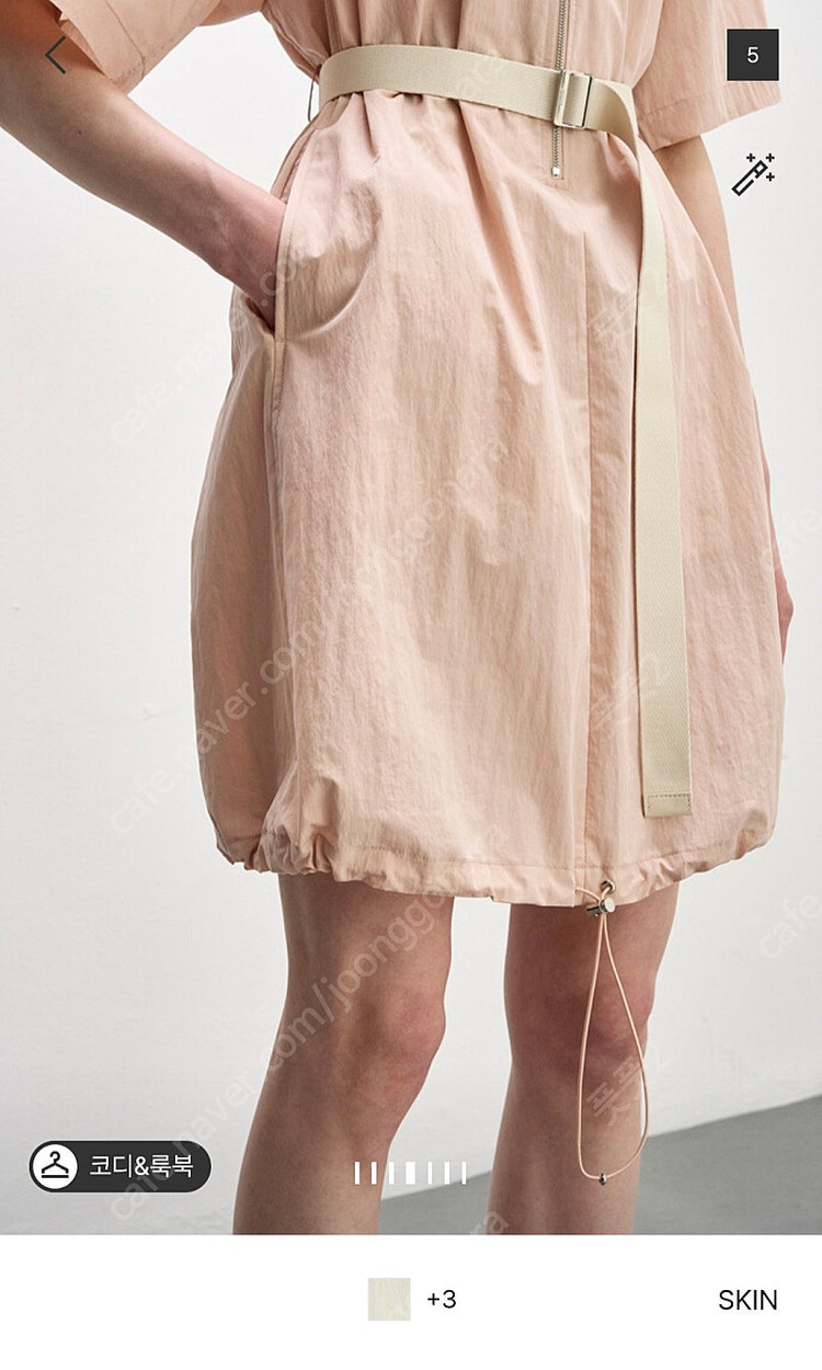 한섬 시스템 크링클 벨티드 칼라 집업 드레스 이미지