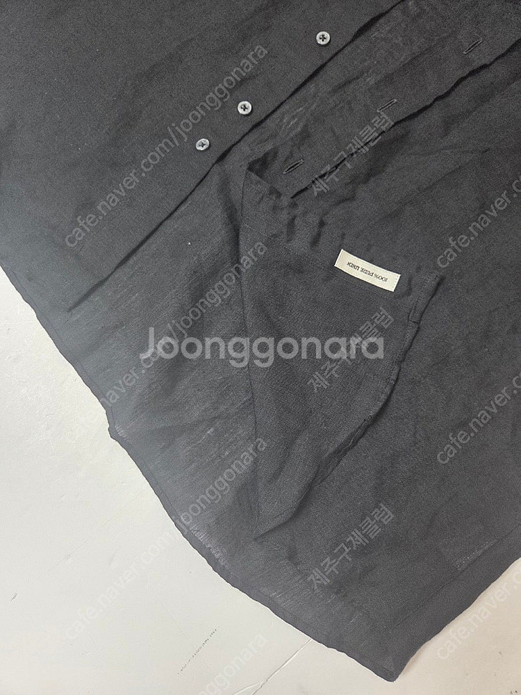 인디비쥬얼라이즈드 셔츠 긴팔 린넨 롱원피스 블랙(F)--3