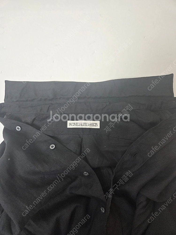 인디비쥬얼라이즈드 셔츠 긴팔 린넨 롱원피스 블랙(F)--5