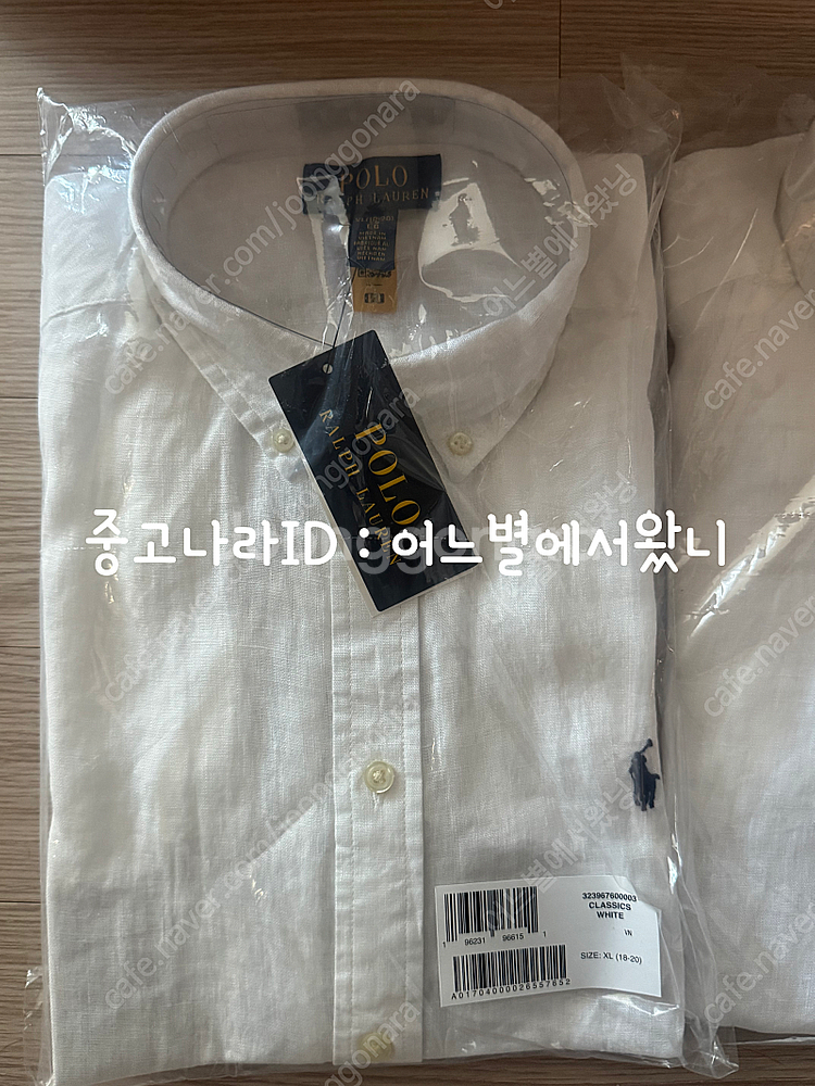 폴로 린넨셔츠 화이트 새상품 (보이즈XL, L)--1