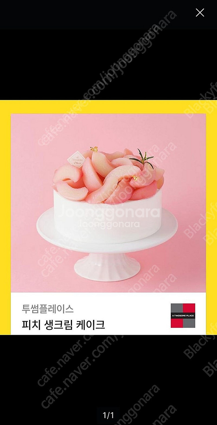 투썸플레이스 피치 생크림 케이크(38000) 31000--0
