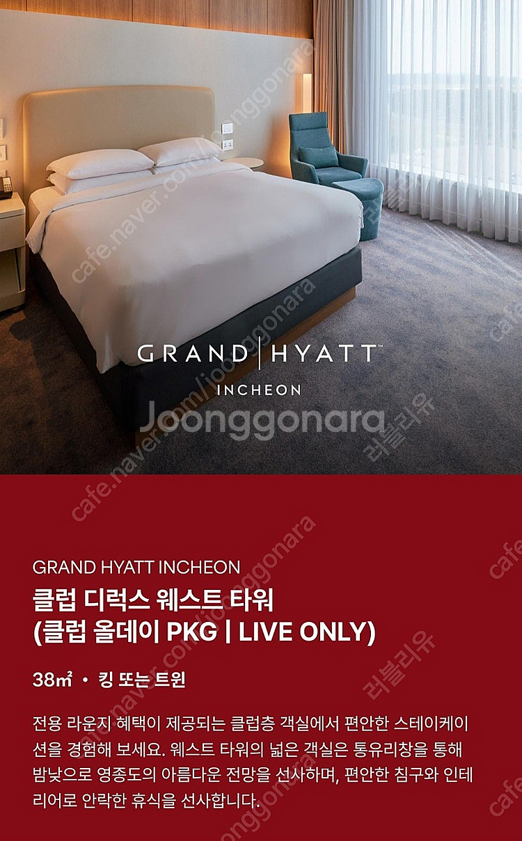 8월31~9월1 인천 하얏트 클럽 올데이 PKG(성인2+소아1)--0