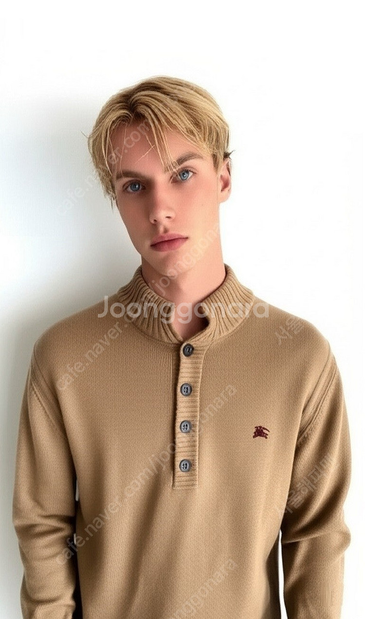 BURBERRY 버버리 정품 클래식 베이지 카라 니트 ...--0
