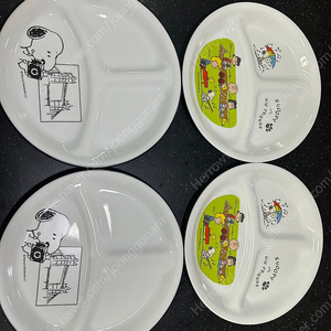 코렐 스누피 삼절 접시