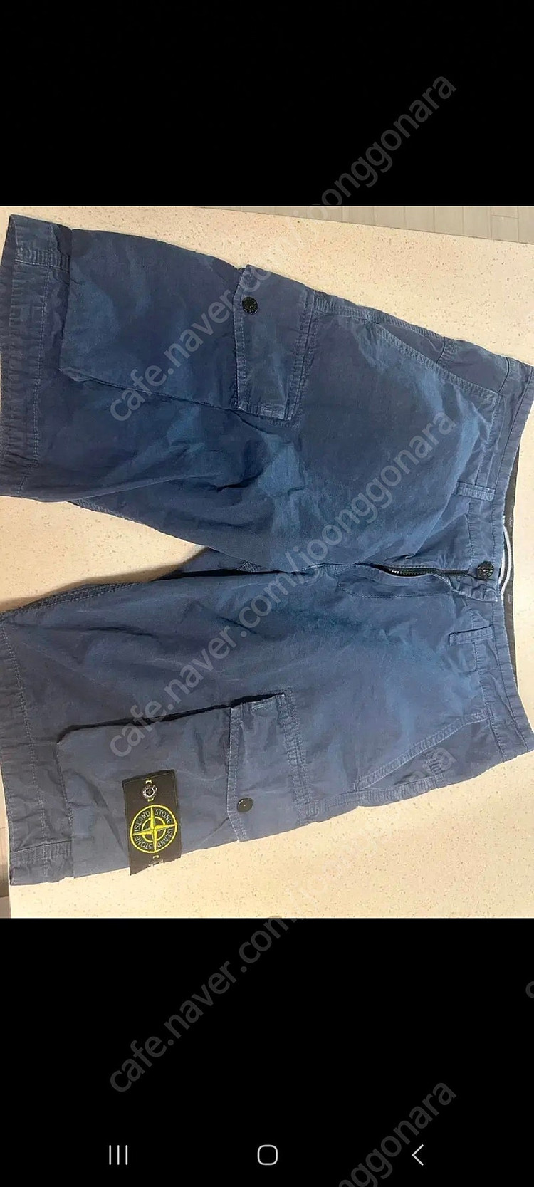 스톤아일랜드 코튼 캔버스 버뮤다 카고바지 32 33--2