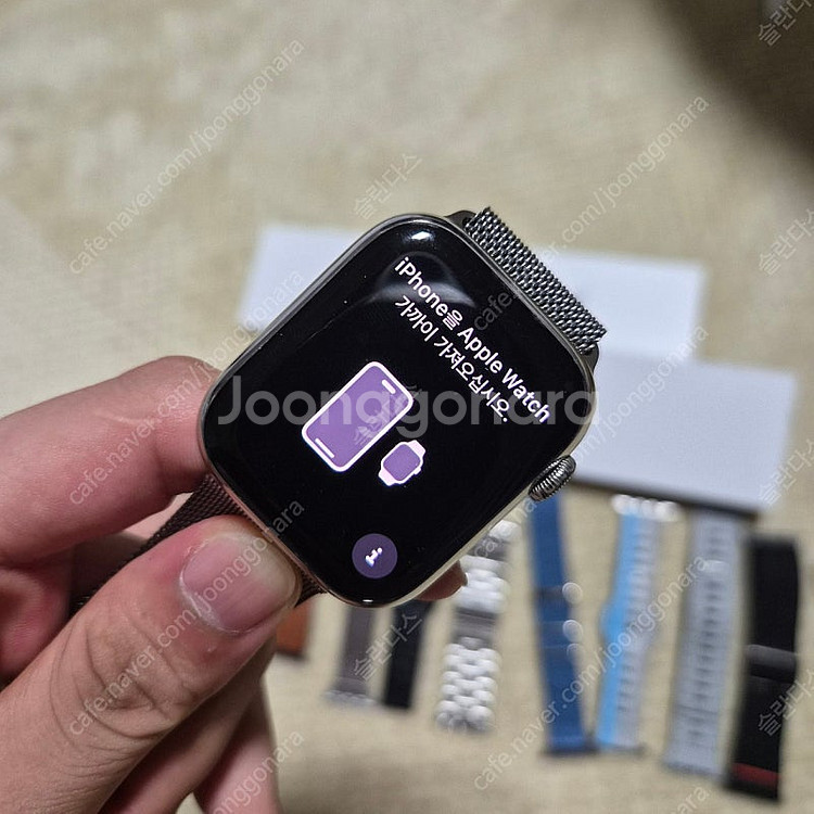 애플워치8 스테인리스 실버 45mm--0