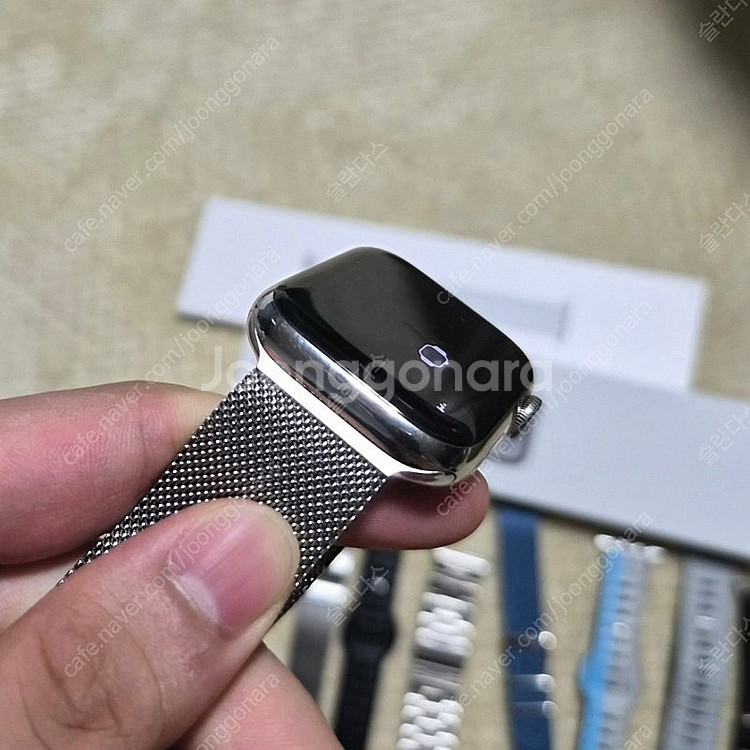 애플워치8 스테인리스 실버 45mm--3
