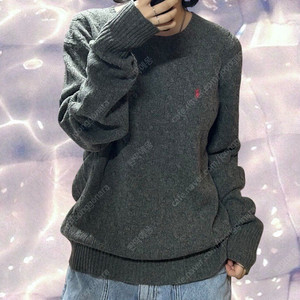 폴로 랄프로렌 램스울 꽈배기 니트 챠콜 그레이 L