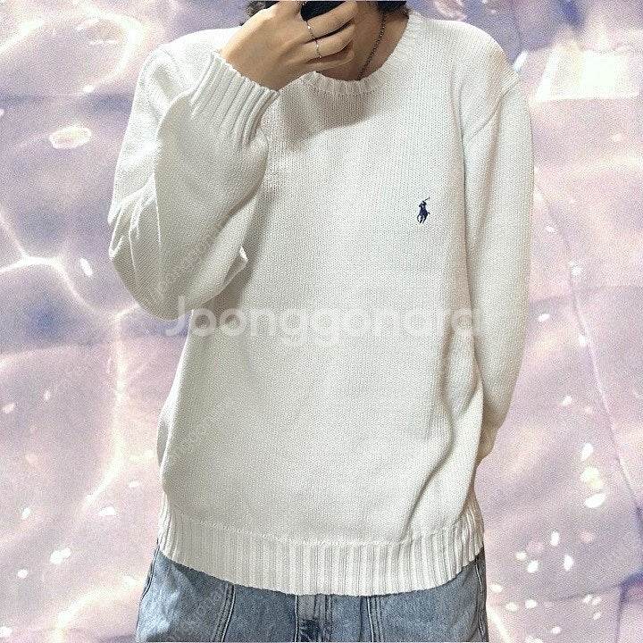 폴로 랄프로렌 오버핏 코튼 니트 아이보리 화이트 M--2