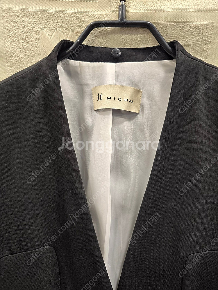 잇미샤 블랙 노카라 봄가을 자켓 44~55--1