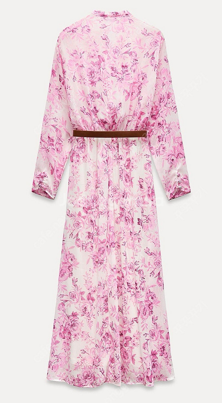 택부착) 자라 플라워 쉬폰 원피스--2