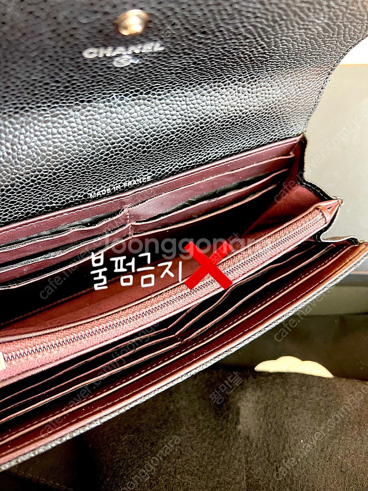 샤넬 클래식 캐비어 은장 장지갑--5