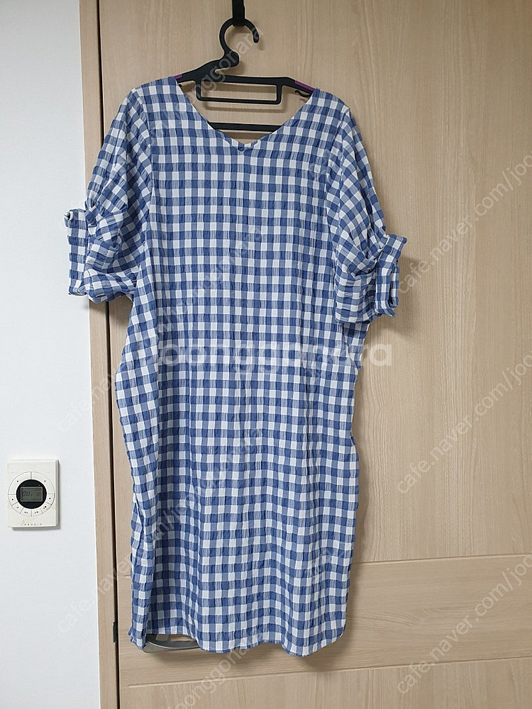 레이온 체크무늬 원피스 새제품--1