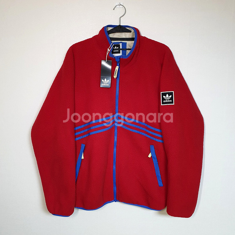 [새제품] 아디다스 후리스 재킷 쉐르파 풀집업 레드--2