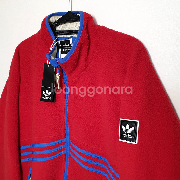 [새제품] 아디다스 후리스 재킷 쉐르파 풀집업 레드--3