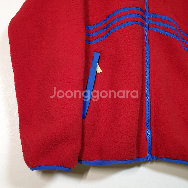 [새제품] 아디다스 후리스 재킷 쉐르파 풀집업 레드--4