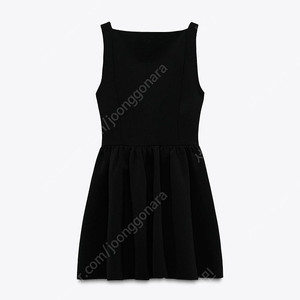 자라 새상품 s 블랙 플레어 미니 원피스 셔링 스케이터